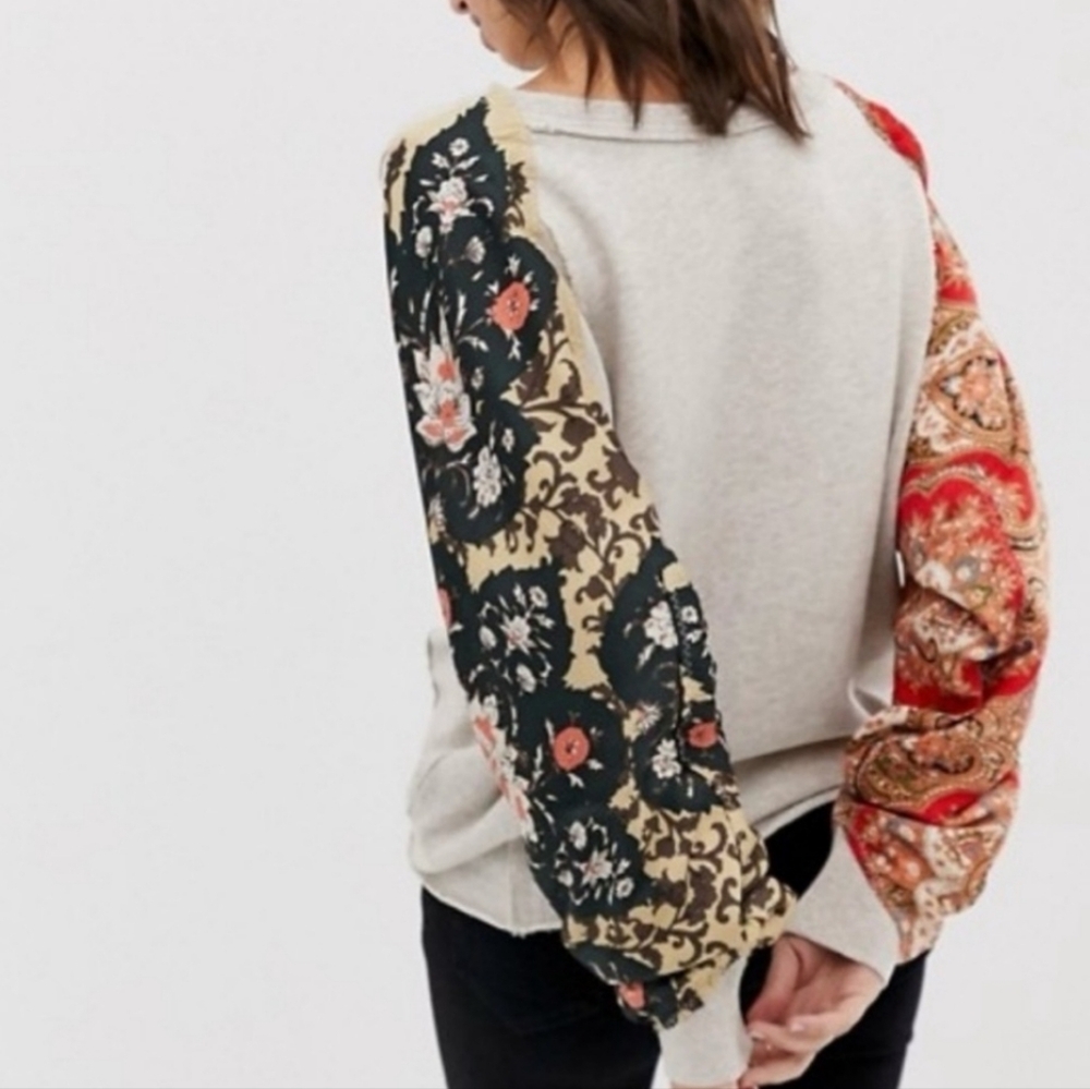 Free People Patchwork Long Sleeve Pullover. - image 4